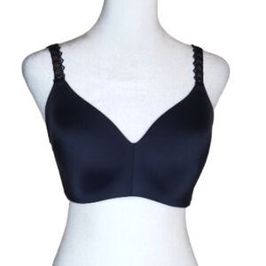 Wacoal Level Up Chantilly Lace Wire Free Contour Bra Navy Size 32DD